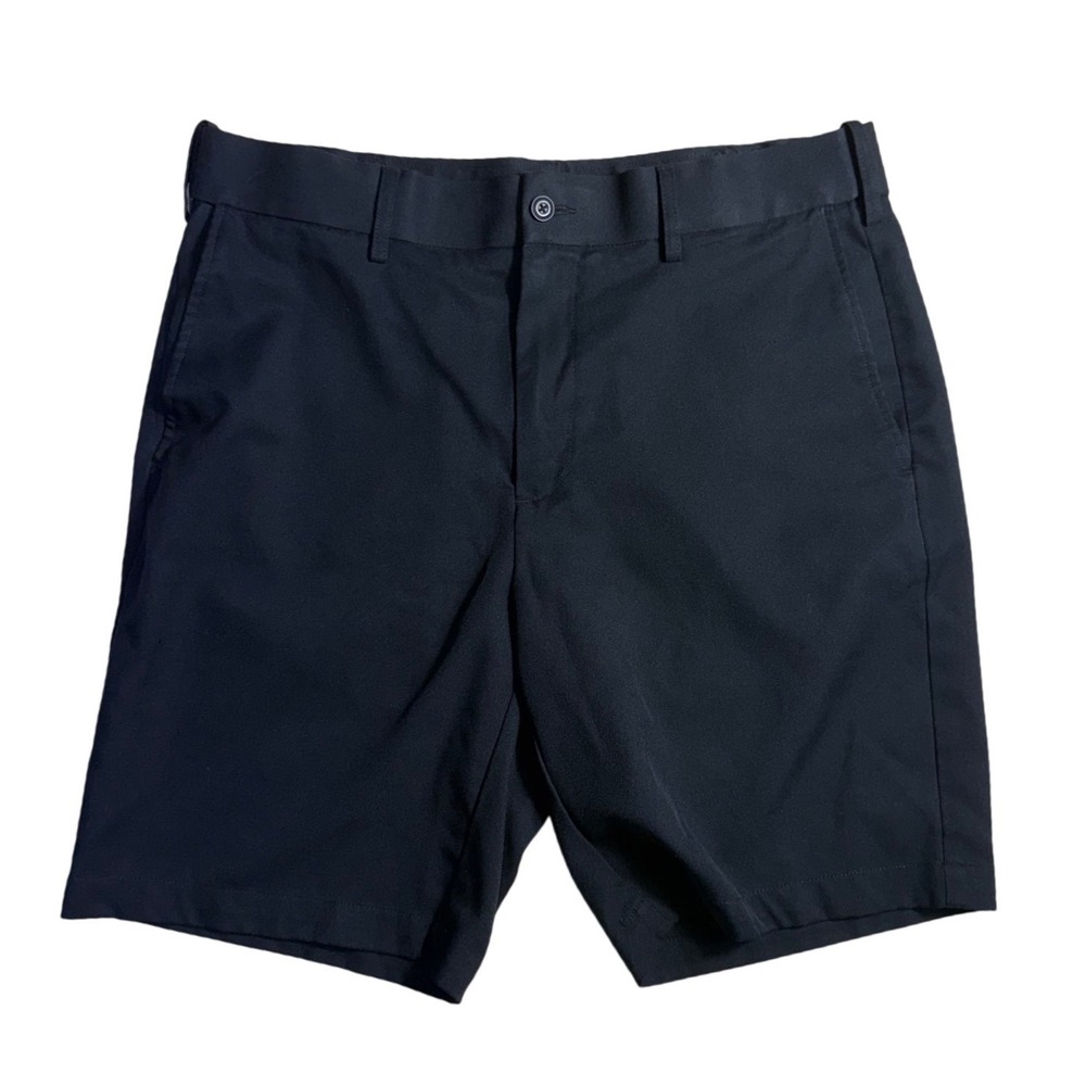 Grand Slam Performance Mens Black Golf Shorts Flat Front Size 34 Polyester-2244